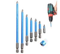 Electric Screwdriver Bits, High-Precision Magnetic Phillips Set, 0.98-5.91 Inches Strong Magnetic Tip, Anti-Slip Long Drill Bits for Power Tools, Furniture