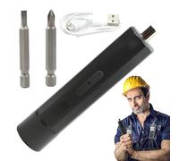 Electric Screwdriver, Rechargeable Cordless Driver, 2 Magnetic Bits, Portable Automatic, Compact Ergonomic Design, Bit Holder Storage, Home Repair Electronics Assembly Maintenance