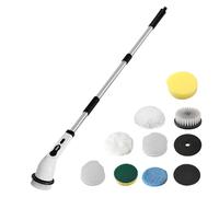 Electric Scrubber - 124x14x9cm Adjustable Brush, Rechargeable Cordless Cleaner, Powerful Cleaning Gadget with Speed Motor | Bathroom Kitchen Shower Tub Toilet Tile Grout Wall Car Use