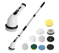 Electric Scrubber for Cleaning, Cordless Adjustable Handle Mop, Rechargeable Bathroom Brush, 2 Speed 1800mAh Power, Use for Shower Floor Tile Tub Grout Car Kitchen Home