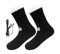 Electric Socks - Warmer Footwear, USB Rechargeable Gear | Winter Thermal Foot Warming Insulation Clothing Apparel, Battery Powered Breathable Cotton Heating Stockings With Adjustable Temperature Contr