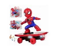 Electric Spiderman Scooter Skateboard Children's Toy with Light Music 360 Tumbler S35