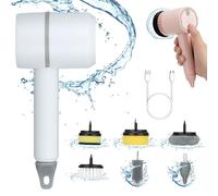 Electric Spin Scrubber, Dish Buddy - Dish Buddy Electric, Dish Brushes, Dish Scrubber Brush, 360° Rotating Multifunctional Cordless Electric Cleaning Brush with 6 Replaceable Brush (White,6 Pcs)