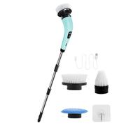 Electric Spin Scrubber - High Speed Rotating Cleaning Brush, Ergonomic Bathtub Glass Scrubber with 2 Adjustable Speeds, 2000mAh Battery Power, LED Display, Ideal for Bathroom Car Home