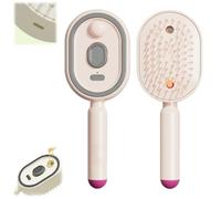Electric Spray Air Cushion Comb for Women,3-in-1 Detangling Rechargeable Essential Oil Hair Steam Brush,Anti-Static Misting Hair Brushing Tool with Red Light for Dry Frizzy Hairs (Pink)