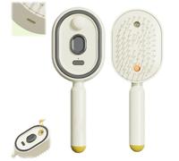 Electric Spray Air Cushion Comb for Women,3-in-1 Detangling Rechargeable Essential Oil Hair Steam Brush,Anti-Static Misting Hair Brushing Tool with Red Light for Dry Frizzy Hairs (Beige)