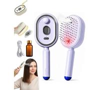 Electric Spray Air Cushion Comb for Women Electric Hair Brush Rechargeable Steam Hair Straightener with Spray Self-Cleaning Anti-Tangle Detangling Comb Massage Portable Home Spa Treatment(Purple-b)