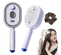 Electric Spray Air Cushion Comb for Women, Electric Spray Air Cushion Massage Comb, Portable Travel Hair Steamer, Self-Cleaning Anti-Tangle, Anti-Static for Frizzy Hair & Scalp Care (Purple)