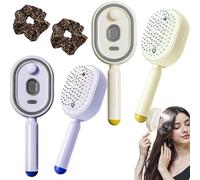 Electric Spray Air Cushion Comb for Women, Electric Spray Air Cushion Massage Comb, Portable Travel Hair Steamer, Self-Cleaning Anti-Tangle, Anti-Static for Frizzy Hair & Scalp Care (2PCS-A)
