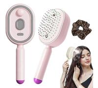 Electric Spray Air Cushion Comb for Women, Electric Spray Air Cushion Massage Comb, Portable Travel Hair Steamer, Self-Cleaning Anti-Tangle, Anti-Static for Frizzy Hair & Scalp Care (Pink)