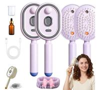 Electric Spray Air Cushion Comb for Women - Rechargeable Nano-Mist Hair Brush | Detangles, Anti-Frizz Dry Hair for a Silky, Static-Free Home Spa Experience (2,Morado)