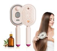 Electric Spray Air Cushion Massage Comb, 2026 Electric Steaming Massage Hair Care Brush, Rechargeable Detangling Steam Brushs For Hair For Reduce Frizz, Nourishes Hairs, Anti-Static (Pink)