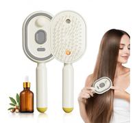 Electric Spray Air Cushion Massage Comb, 2026 Electric Steaming Massage Hair Care Brush, Rechargeable Detangling Steam Brushs For Hair For Reduce Frizz, Nourishes Hairs, Anti-Static (Beige)