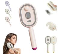 Electric Spray Air Cushion Massage Comb, 2026 Upgrade Rechargeable Electric Steam Brush for Hair, Enhanced Fog Coverage and Longer, for Reduce Frizz, Nourishes Hairs, Anti-Static (Pink)