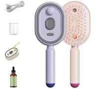 Electric Spray Air Cushion Massage Comb,3-in-1 Self Cleaning Cordless Anti-Static Detangling Comb Air Cushion Massage,for Wet Dry Hair and Home Spa Treatment (F)