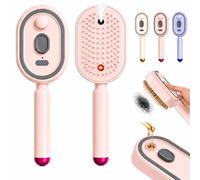 Electric Spray Air Cushion Massage Comb, 5-in-1 Self-Cleaning Hair Brush with Hydrating Mist, Scalp Massage & Detangling Comb, USB Rechargeable Cordless Hair Styling Brush for All Hair Types(Pink)