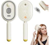Electric Spray Air Cushion Massage Comb, Electric Steam Brush for Hair with Self Cleaning, Anti Tangle for Both Long/Short Hairs Cleaning Grooming Styling Detangling (Beige)