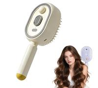 Electric Spray Air Cushion Massage Comb for Smoothing Frizz and Static, Rechargeable Cordless (Beige)