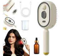 Electric Spray Air Cushion Massage Comb for Women, Portable Cordless Tool for Smoothing Styling & Frizz Control, Air Cushion Massage One-Click Self-Cleaning Comb (Beige)