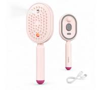 Electric Spray Air Cushion Massage Comb, Mist Hair Brush with Gentle Scalp Massage, Self-Cleaning Anti-Static Comb for Daily Styling (Pink)