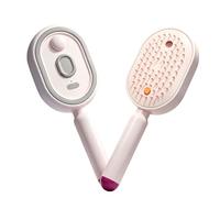 Electric Spray Air Cushion Massage Comb, Rechargeable 3-in-1 Mist Hair Brush, Self-Cleaning Anti-Tangle Detangling Comb, Anti-Static for Dry, Frizzy, Curly & Damaged Hair (Pink)