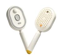 Electric Spray Air Cushion Massage Comb, Rechargeable 3-in-1 Mist Hair Brush, Self-Cleaning Anti-Tangle Detangling Comb, Anti-Static for Dry, Frizzy, Curly & Damaged Hair (Cream)