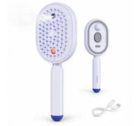 Electric Spray Air Cushion Massage Comb, Self-Cleaning Mist Hair Brush for Anti-Static Frizz Control and Daily Hair Care (Purple)