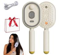 Electric Spray Air Cushion Massage Comb, Steam Hair Brush for Hair, Electric Spray Air Cushion Comb for Women, 5 In 1 Air Cushion Brush for Smoothing Styling，White
