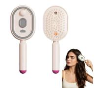 Electric Spray Air Cushion Massage Comb with Nano Mist Hydration, Self-Cleaning Detangling Hair Brush, Rechargeable Steam Hair Brush for Wet & Dry Hair, Scalp Massage Hair Care Tool for Women(Pink)
