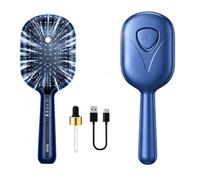 Electric Spray Air Cushions Massage Comb 5 In 1 Misting Scalp Brush | Hair Brushs Straightener with Vibration, Travel Rechargeable Hairs Styling Tool for Daily Dry Frizzy Damaged(Blue)