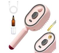 Electric Spray Comb - Anti-Static Rechargeable Red Light Air Cushion Massage Brush, Cordless Portable Anti-Frizz Hair Straightening Tool | Scalp Care Home Spa Travel Detangling Mist Atomizer Device