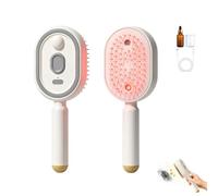 Electric Steam Brush for Hair, 3-in-1 Hair Electric Steam Brush, Electric Spray Air Cushion Massage Comb for Long Short Hairs Frizz Control (Beige)