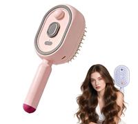 Electric Steam Brush for Hair, Rechargeable Cordless, Detangling Mist Comb for Smoothing Frizz and Static (Pink)
