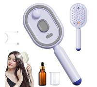 Electric Steam Brush,Rechargeable Steam Hair Straightener with Spray,2-in-1 Misting Brush Hair,Portable Cordless Tool for Smoothing Styling & Frizz Control,for Wavy Straight (Purple)