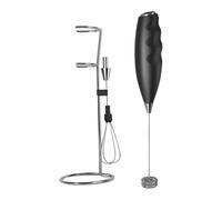 Electric Stirrer, Manual Coffee Blender, Portable Tea Steamer, Automatic Latte Foamer, Cordless Mixer for Baking, Camping, Protein Shake, Iced Drinks, 1.42x8.86 Inches, Black