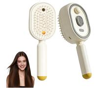 electric stream brush, electric spray air cushion massage comb for women, recargable por USB, masaje vibratorio, reduce el encrespamiento, apto para todo tipo de cabello. (Blanco)