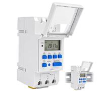 Electric Temporizador Diario Programable 220V 15A,Carril DIN LCD | 28Grupo de Encendido/Apagado,THC15A Interruptor Horario Programable Semanal para Piscinas Iuminación Riego Termo Electrodomés