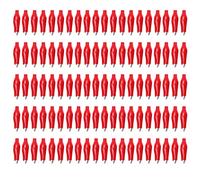Electric Test Clamps 100PCS | 5A Upper Limit PVC & Steel Alligator Clamps | Non - Corroding Battery Charger Clamps for Electrical Testing/Automotive/DIY | Model 25.010 (Red)
