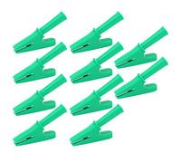 Electric Test Clip 10Pcs | 20A Rated Current 10mm Opening | Test Clamp for Electronics/Welding/Automotive | Brass Material PVC Insulation (Green)