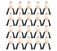 Electric Test Clip 50A | 22mm Opening Steel Copper Plated Clamp | Test Clips for Electronics/Welding/Automotive | 20Pcs Multipurpose Electrical Testing Clips (Black)