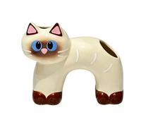 Electric Toothbrush Holder - Ceramic Bases, Cute Cat Shape denttal Brushes Stands, Duual Holes Keeping Toothpastes Racks, Non Slip Washroom Storage Organizer Kit - For Bathroom Vanity Sink Tops