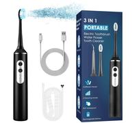 Electric toothbrush set with flosser, 3-in-1 ultrasonic toothbrush with 4 modes, switch from sonic brushing to flosser at the touch of a button, suita
