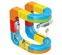 Electric Train Set Flexible Race Track, Car Track, Building Toy Train Track Gravity-Defying 3D Embedded Layouts & Motorized Car, Stem Learning Gift for Kids 3+ (55pcs)