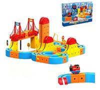 Electric Train Set Flexible Race Track, Electric Train Set 3D Magic Flexible Race Tracks for Kids, 3D Embedded Layouts Motorized Car for 3 4 5 6 7 8 Years Old Boys Girls (151pcs)