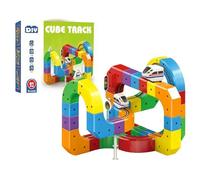 Electric Train Set Flexible Race Track for Kids, DIY Car Tracks Set, Car Track for Toddlers 3-8, Building Toy Train Track Gravity-Defying 3D Embedded Layouts & Motorized Car (81Pcs)