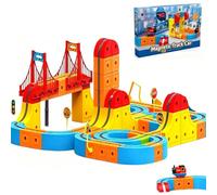 Electric Train Set Flexible Race Track for Kids, Magic Rail Cube Train Set, Building Toy Train Track Gravity-Defying 3D Embedded Layouts & Motorized Car, Gift for 3-10 Years Children (151Pcs)