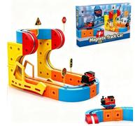 Electric Train Set for Kids, 3D Magic Flexible Race Tracks with Anti-Gravity Car Train, Train Rail Cube, for 4-8 Year Old Boy Toys Boys Girls Birthday Party Gifts (66 pcs)