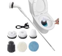 Electric Tub Scrubber | Retractable Handle Scrubber | Power Floor Scrubber | Bathroom Cleaning Brush, Electric Rotating Floor Brush, Rechargeable Shower Scrubber, Rotating Bathroom Scrubber