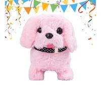 Electric Walking Dog,Soft Realistic Interactive - Tail Wagging Barking Dog for Boys Girls Preschoolers Children Living Room Bedroom Dorm Travel Apartment