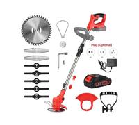 Electric Weed Wacker Cordless 72V 2000mAh Weed Eater Battery Powered with 1 Battery / Charger / 3 Types Cutting Blades Adjustable Height Lightweight W